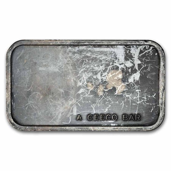 1 oz Silver Art Bar - Ceeco Enamel (Random Motif, Scruffy)