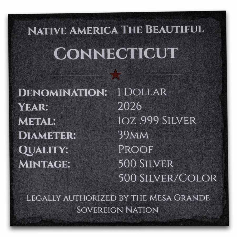 2026 1 oz Ag NATB Connecticut Weir Farm Mohegan Tribe (Box/COA)