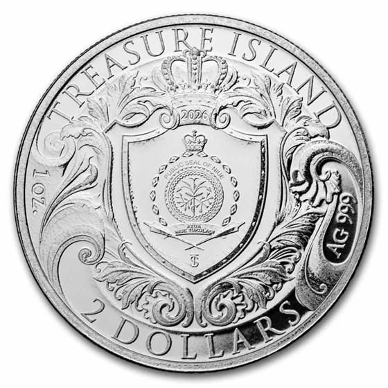 2026 Niue 1 oz Silver Treasure Island BU Coin