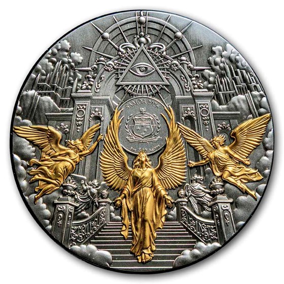 2026 Samoa 5 oz Silver Dual Relief Heaven &amp; Hell (w/ Box &amp; COA)