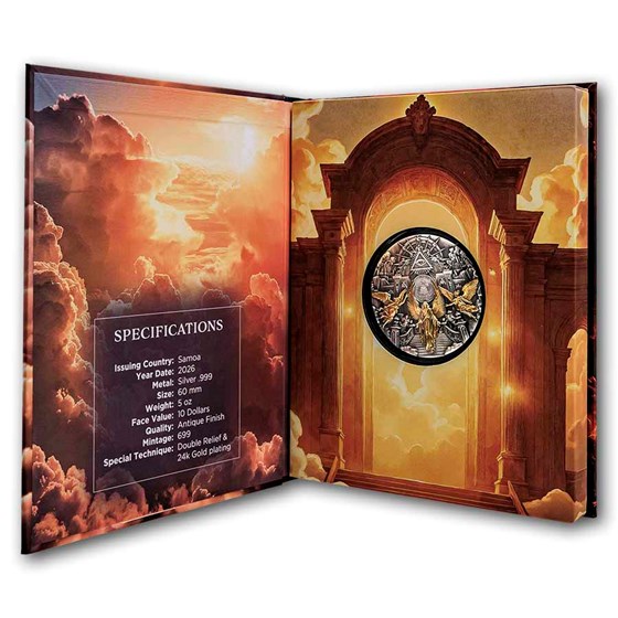 2026 Samoa 5 oz Silver Dual Relief Heaven &amp; Hell (w/ Box &amp; COA)