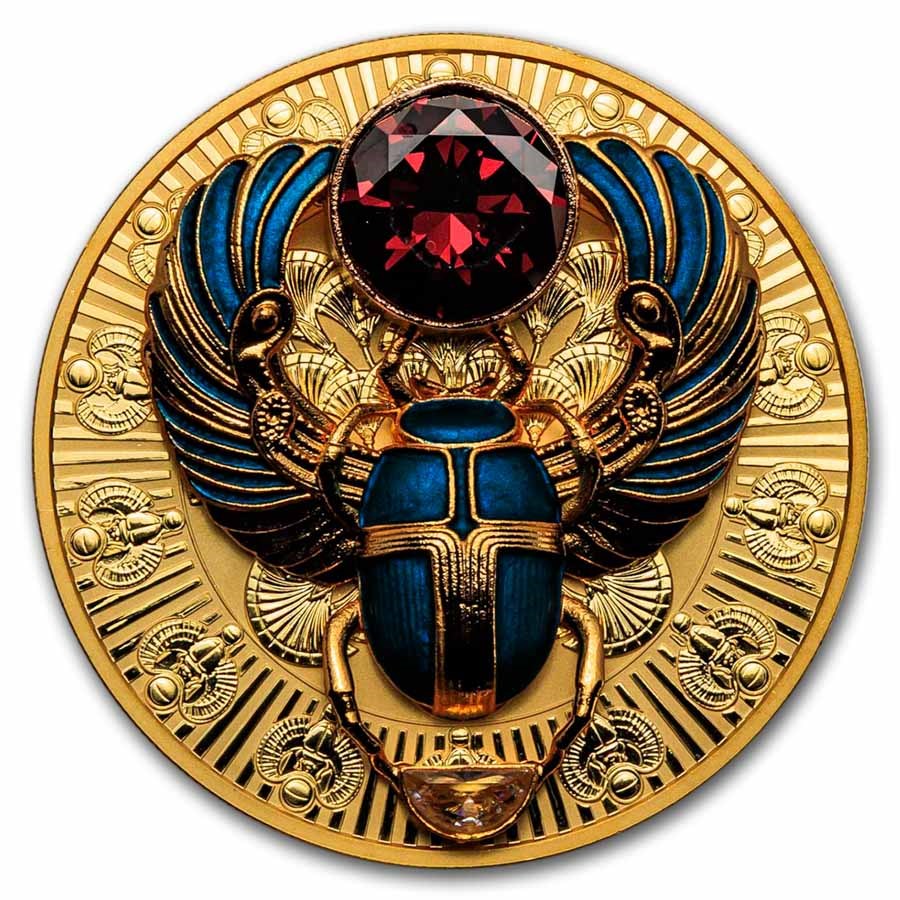 2026 Solomon Islands 2 oz Silver 3D Ancient Egypt Scarab
