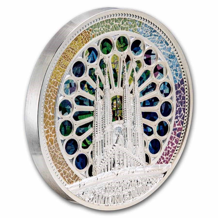 2026 Samoa 2 oz Silver Antoni Gaudi Sagrada Familia (Box & COA)
