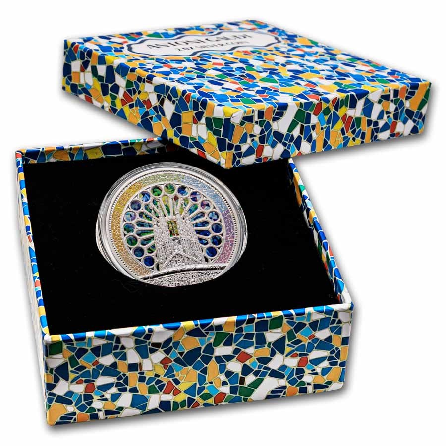 2026 Samoa 2 oz Silver Antoni Gaudi Sagrada Familia (Box & COA)