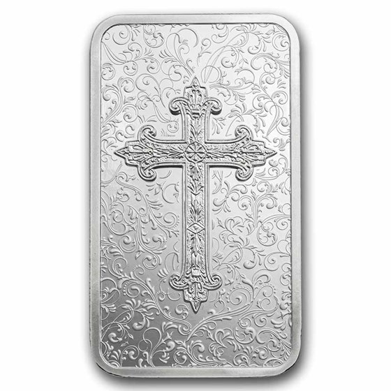 1 oz Silver Bar - PAMP Suisse (Cross of Christianity)