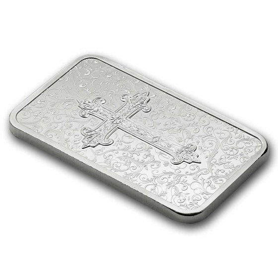 1 oz Silver Bar - PAMP Suisse (Cross of Christianity)