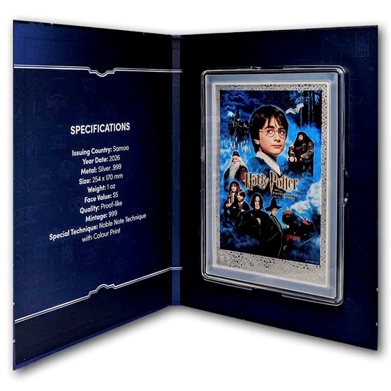 2026 Samoa 1 oz Silver Harry Potter Movie Poster (w/ Box &amp; COA)