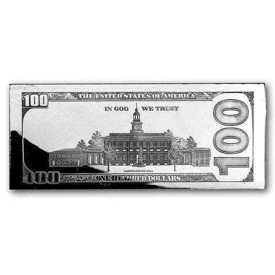 4 oz Silver Bar - 2026 $100 Bill (w/Box &amp; COA)