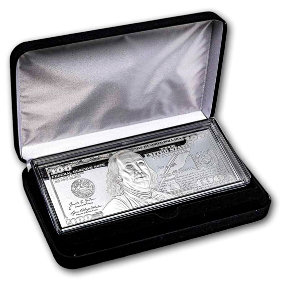 4 oz Silver Bar - 2026 $100 Bill (w/Box &amp; COA)