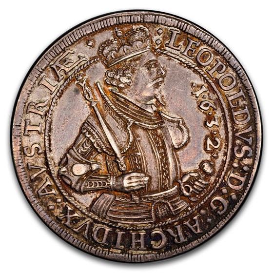 1632 Austria Silver Thaler Leopold MS-61 PCGS