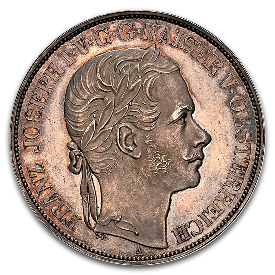 1857-A Austria Silver 2 Thaler Joseph I PF-61 Cameo NGC