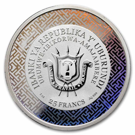 2027 Burundi 2 oz Silver &amp; Jade Year of the Goat Proof