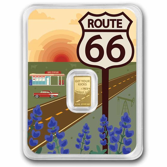 1/2 gram Gold Bar - Route 66 (Texas TEP)