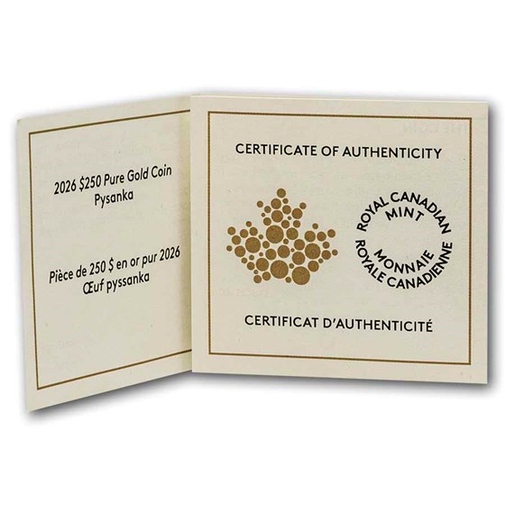 2026 Canada Gold $250 Pysanka Shaped Coin (Box/COA)