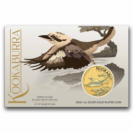 2026 AUS 1 oz Silver Kookaburra Gold-Plated ANDA Special-In Card