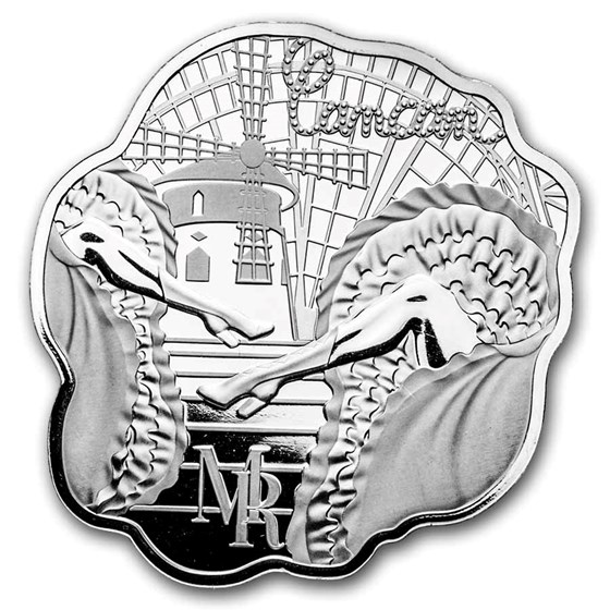 2026 Silver €10 Proof Colorized Shaped Moulin Rouge