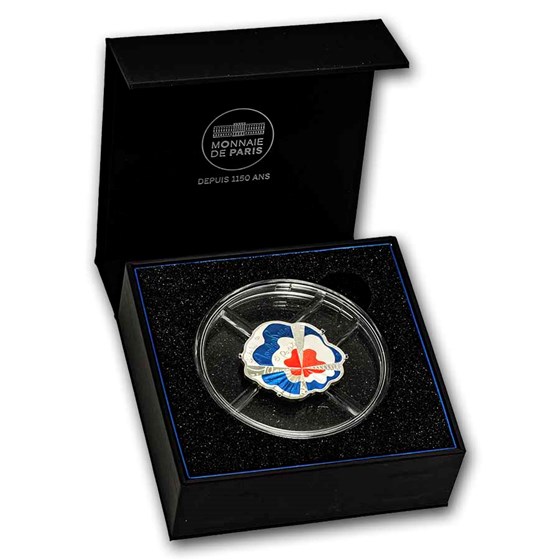 2026 Silver €10 Proof Colorized Shaped Moulin Rouge
