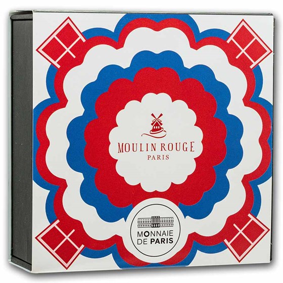 2026 Silver €10 Proof Colorized Shaped Moulin Rouge