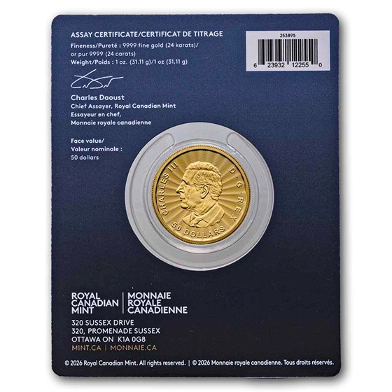 2026 Canada 1 oz Gold $50 The Majestic Wolf (Premium Bullion)
