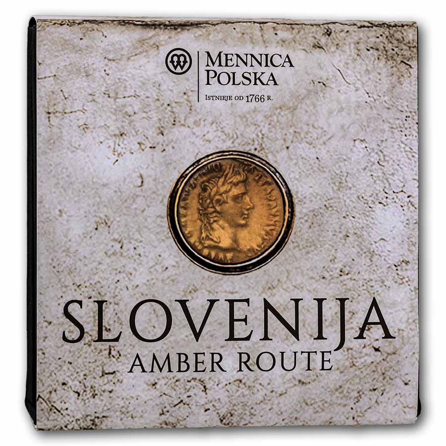 2025 Niue Silver Antique Amber Route: Slovenia (w/ Box & COA)