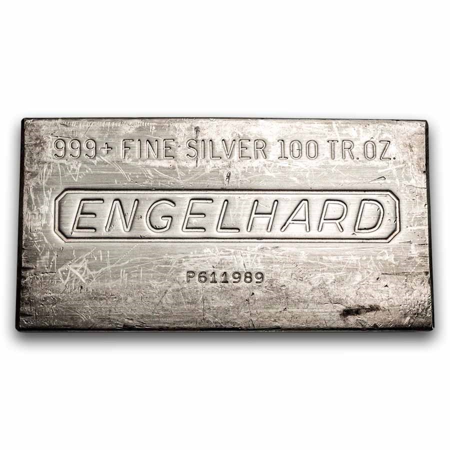 100 oz Silver Bar - Engelhard (Struck, CSRCO Stamp)