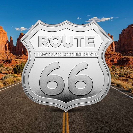 1 oz Silver Miles on Route 66 Colorized State Shield Mystery Pack