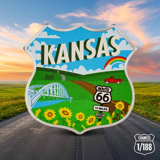 1 oz Silver Miles on Route 66 Colorized State Shield Mystery Pack