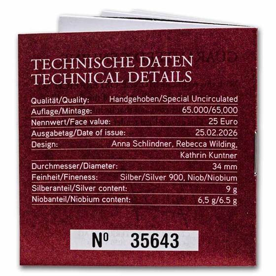 2026 Austria Silver/Niobium Quantum Physics €25 BU