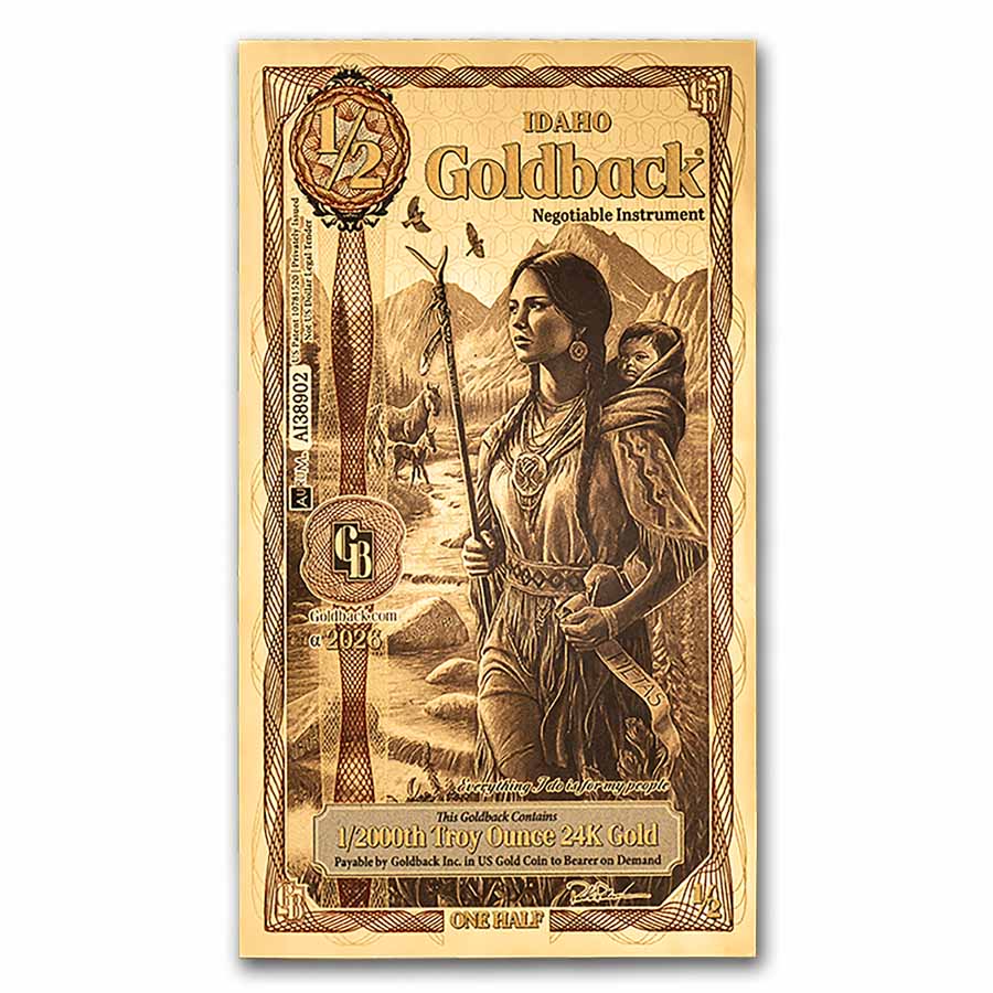 1/2 Idaho Goldback - Aurum Gold Foil Note (24k)