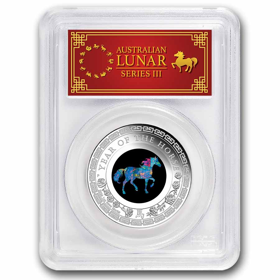 2026 Australia 1 oz Silver Opal Lunar Horse PR-70 PCGS Red Label