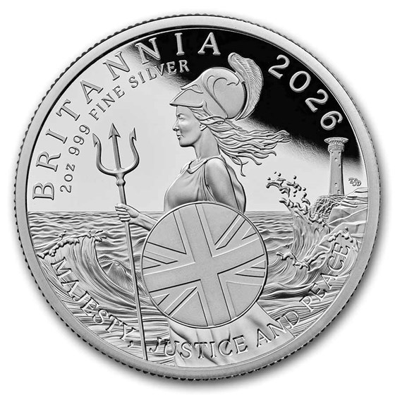 2026 Great Britain 2 oz Silver Proof Britannia (w/ Box &amp; COA)