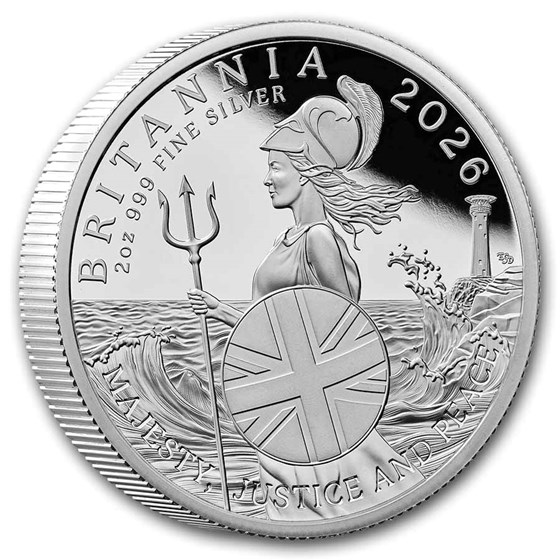 2026 Great Britain 2 oz Silver Proof Britannia (w/ Box &amp; COA)