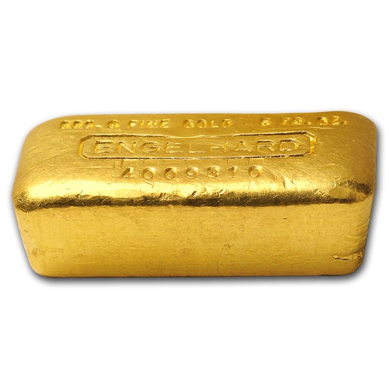 5 oz Gold Bar - Engelhard (Loaf/Poured, .9999 Fine,w/serial #)