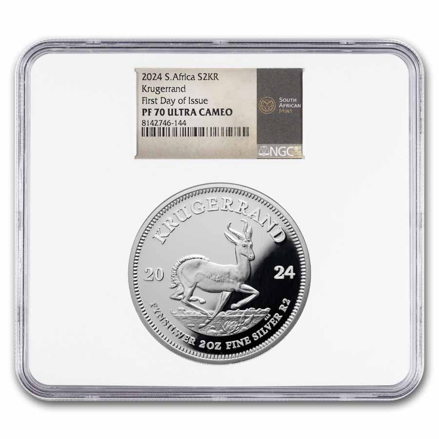 2024 South Africa 2 oz Silver Krugerrand PF-70 NGC