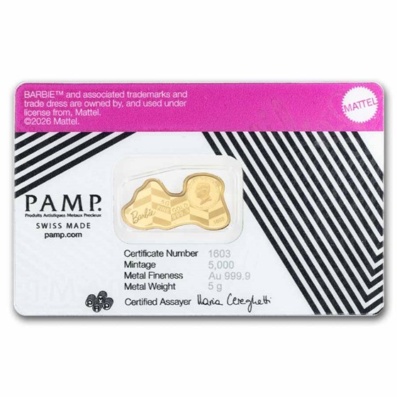 5 gram Gold - PAMP Barbie™ Shaped Coin (In Assay)