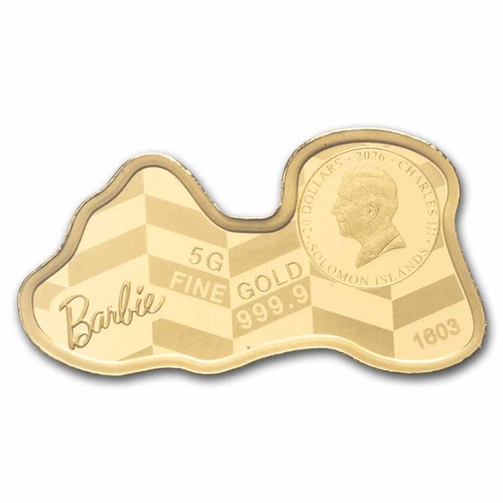 5 gram Gold - PAMP Barbie™ Shaped Coin (In Assay)