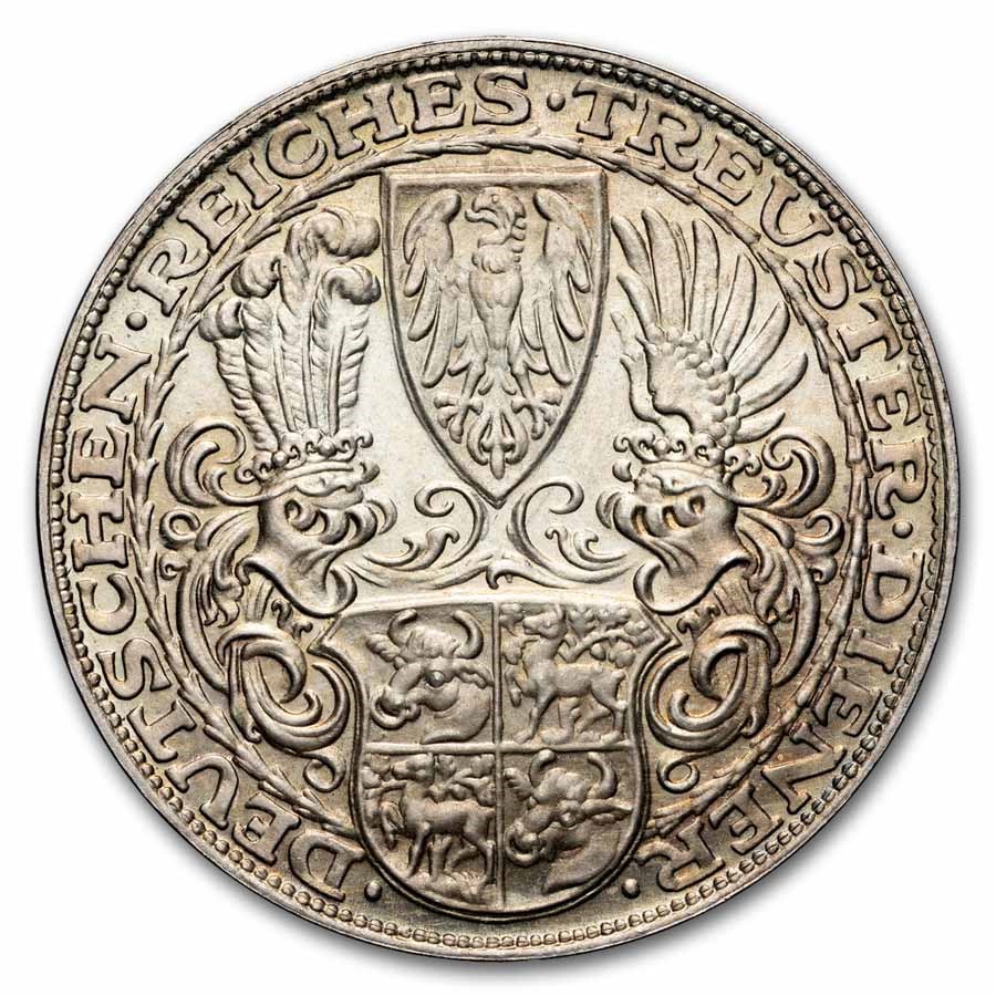 1927-D Germany Silver Hindenburg Medal AU/BU