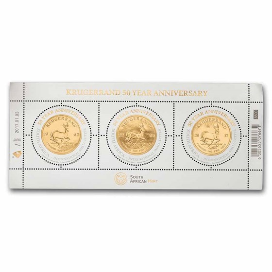 1967- 2017 S. Africa 3-Coin Krugerrand 50th Ann. Proof Set-No Box