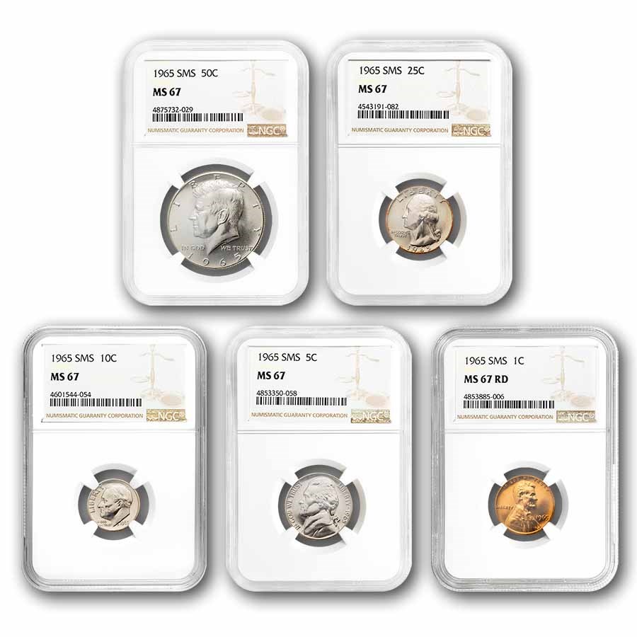1965 SMS MS-67 NGC (5 Coin Set)