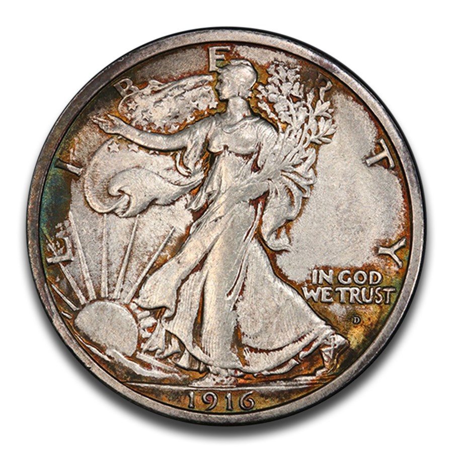1916-D Walking Liberty Half Dollar MS-64 PCGS (Toned)