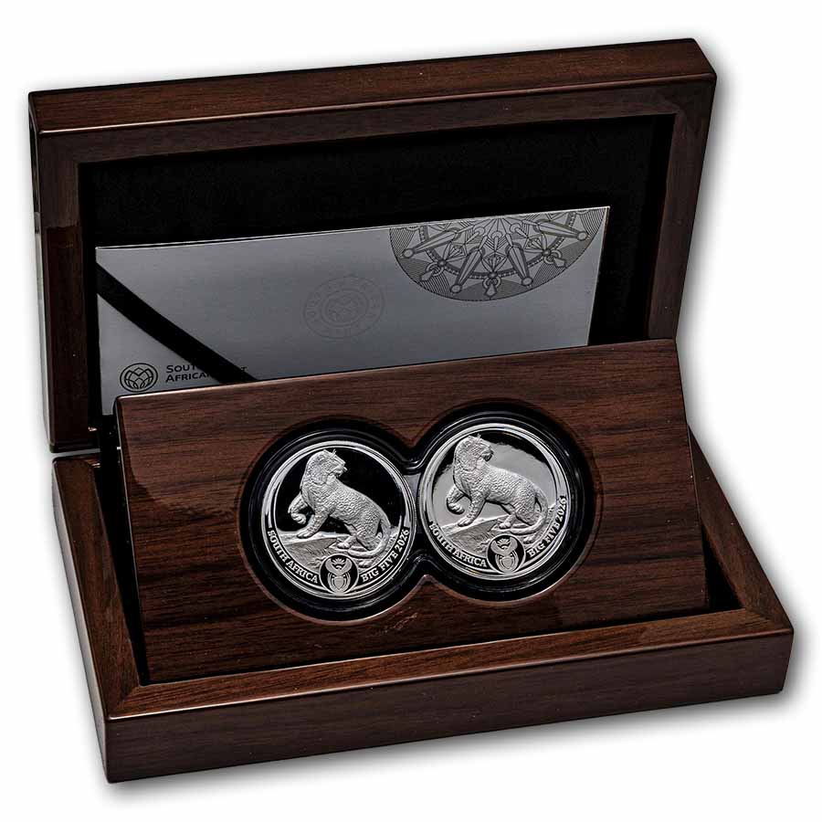 2026 South Africa 2-Coin Silver Big Five Leopard Proof Set