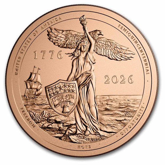 2026 Sail4th 250 1 oz Copper Round (in TEP)