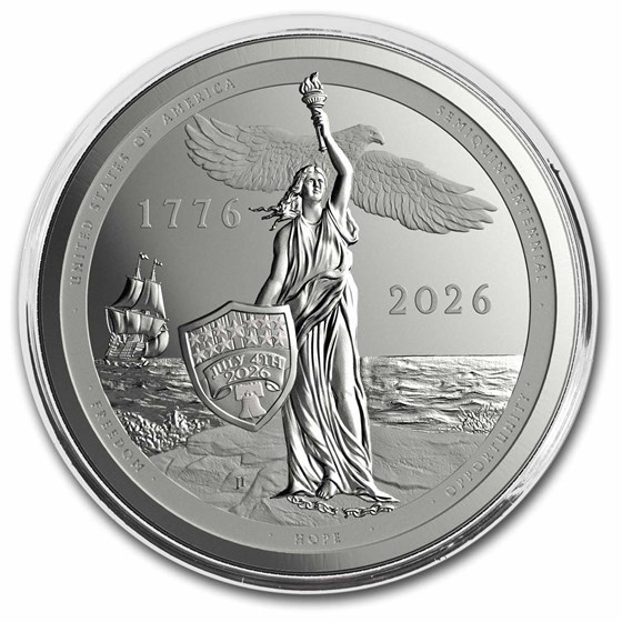 2026 Sail4th 250 1 oz Silver Proof Round (w/Box &amp; COA)