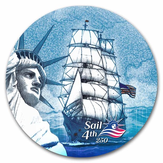 2026 Sail4th 250 1 oz Gold Proof Round (w/Tin &amp; COA)