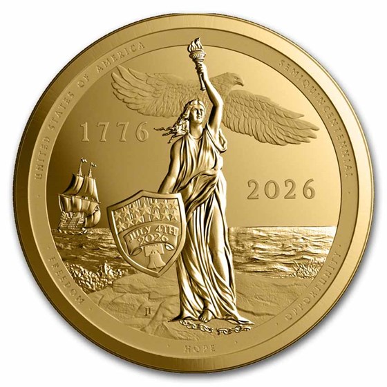 2026 Sail4th 250 1 oz Gold Proof Round (w/Tin &amp; COA)