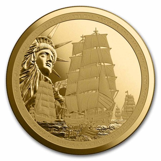 2026 Sail4th 250 1 oz Gold Proof Round (w/Tin &amp; COA)
