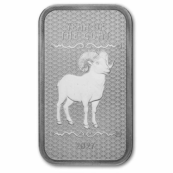 1 oz Silver Bar - 2027 APMEX Year of the Goat (TEP, Series 2)