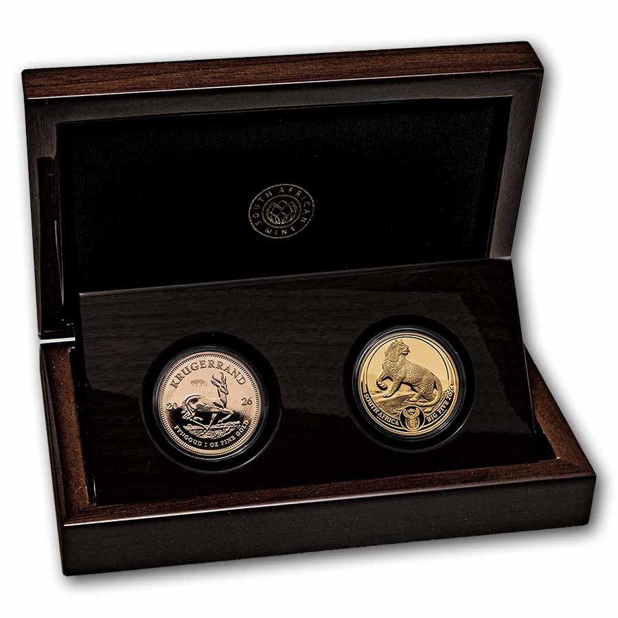 2026 South Africa 2-Coin Gold Krugerrand & Leopard Proof Set