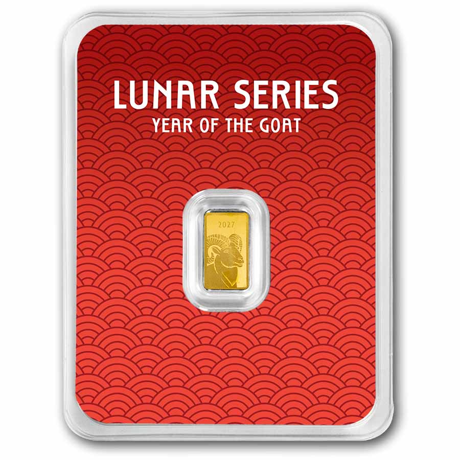 1 gram Gold Bar - 2027 APMEX Year of the Goat (TEP, Series 2)