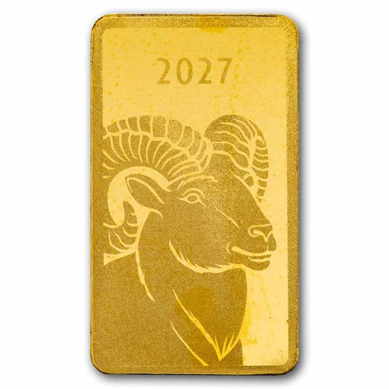1 gram Gold Bar - 2027 APMEX Year of the Goat (TEP, Series 2)
